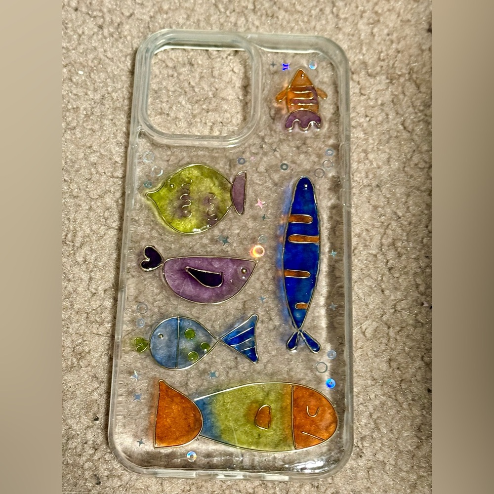 Handmade Resin Fish iPhone 16 Pro Max Case